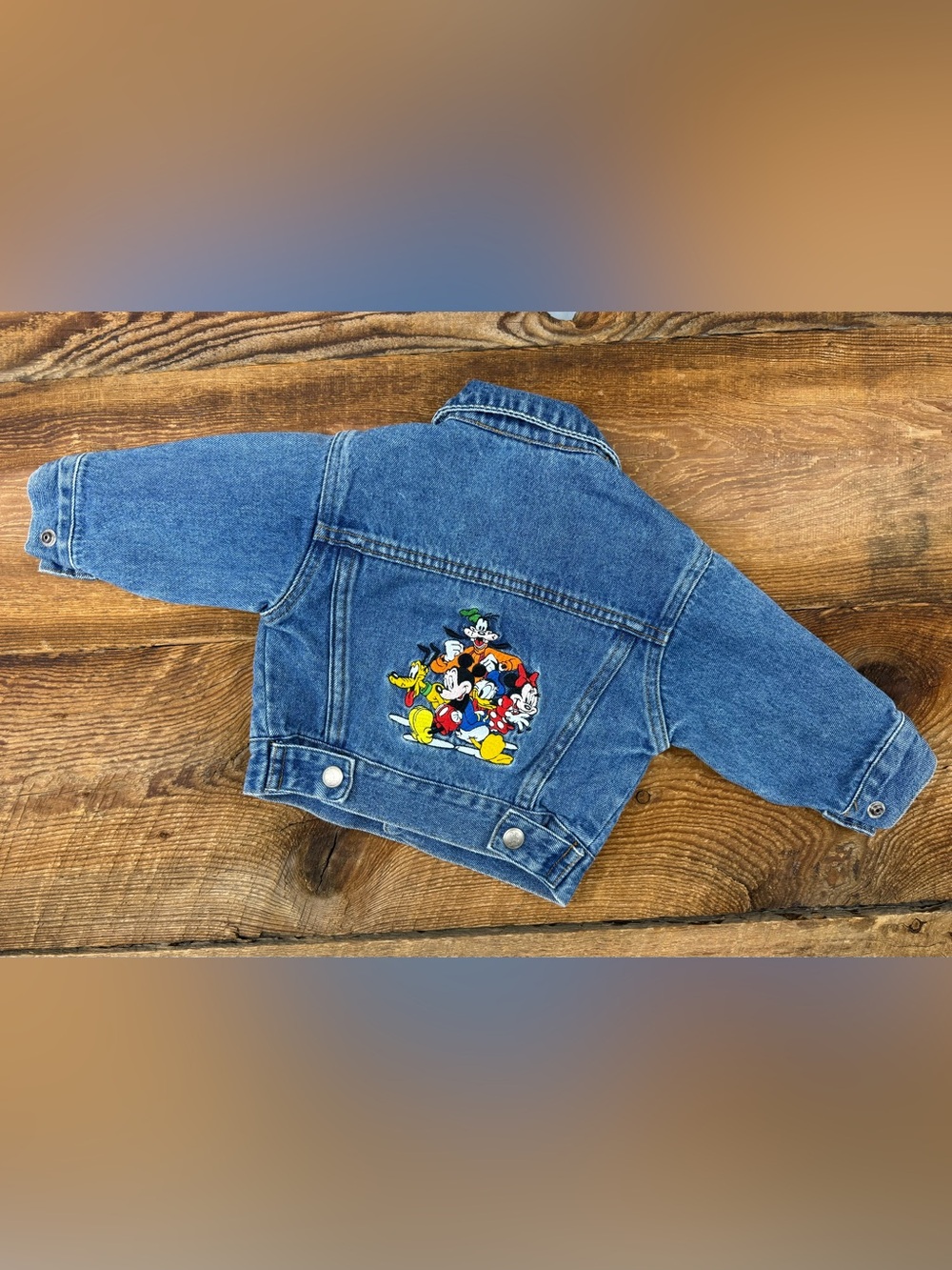Vintage Disney Denim Jacket with Colorful Mickey & Friends Embroidery